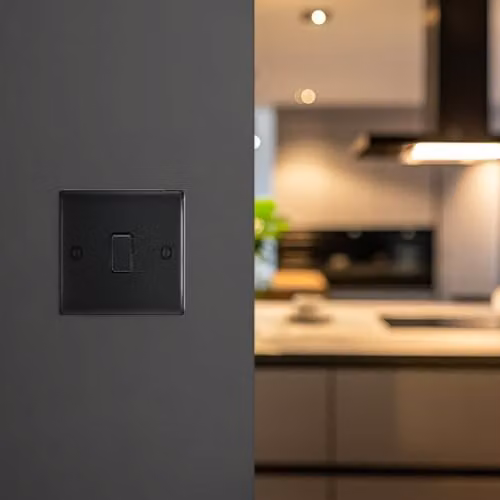 BG Electrical Nexus Metal Two Way Single Wall Light Switch, Matt Black, NFB12 – 4