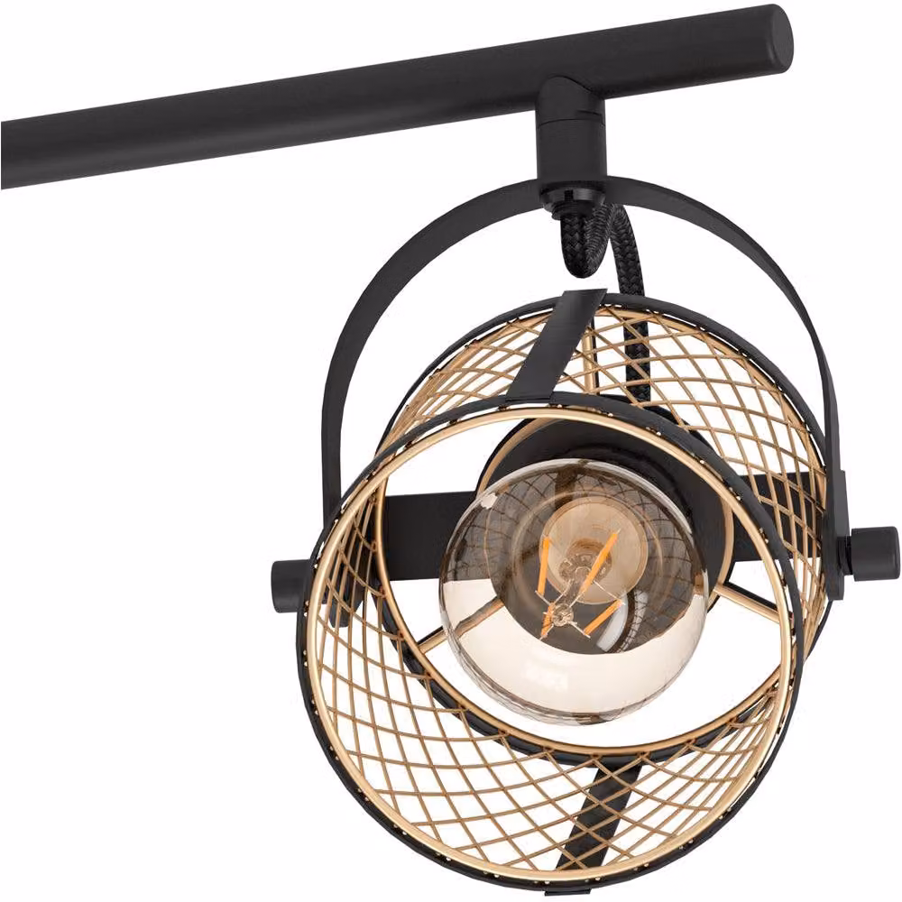 Loops Black Triple Adjustable Metal Ceiling Spotlight for Modern Indoor Spaces – 3