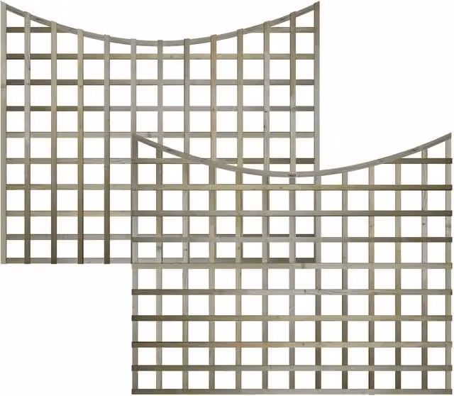 Premier Garden Supplies Woven Concave Trellis Panel, Impregnated Wood, Green or Brown, H: 150 cm, W: 110 cm, D: 5 cm