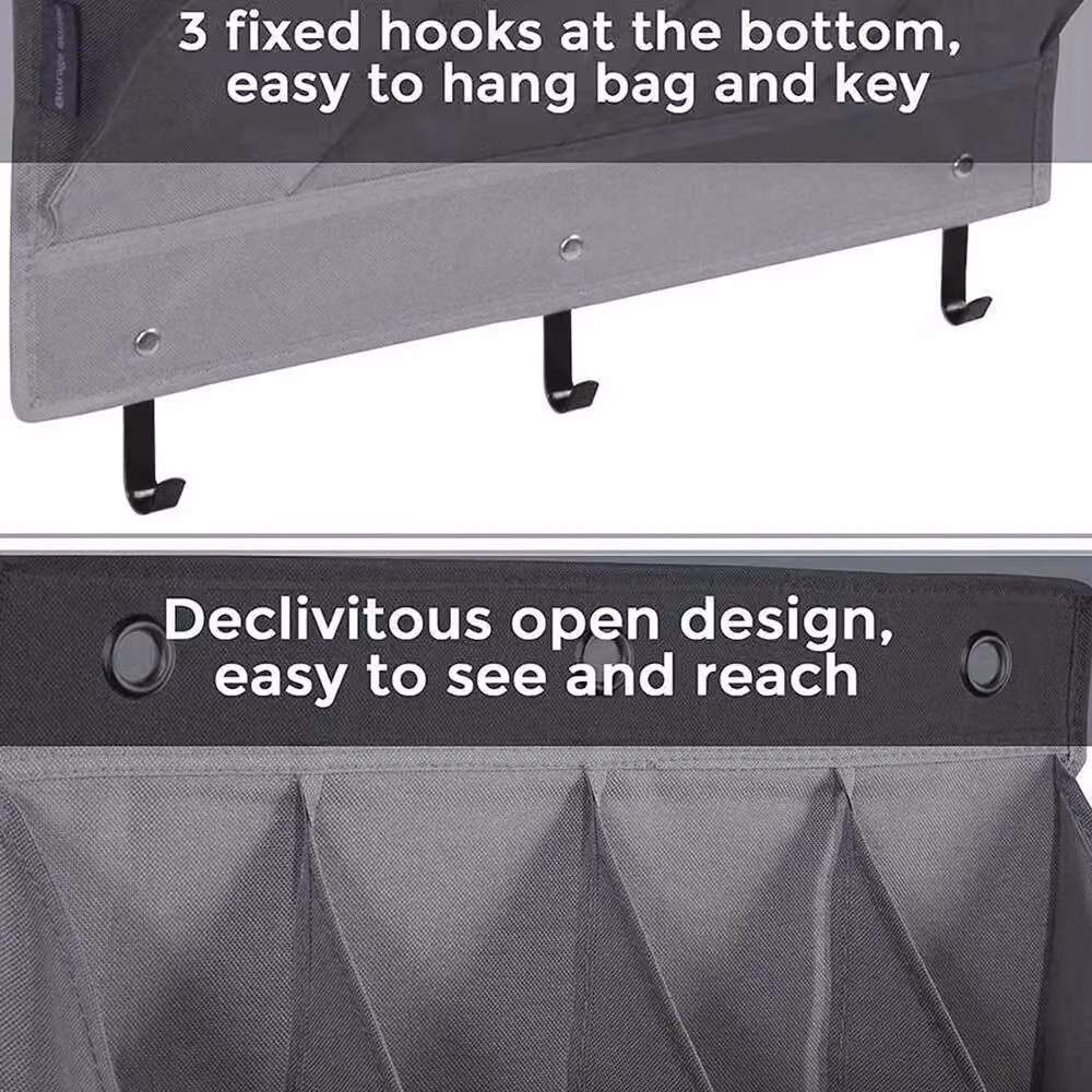 EONLION 11 Pocket Large Shoe Rack Storage Bag, Grey, W: 50 cm, D: 50 cm – 3