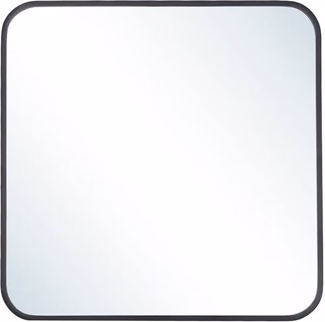 Garden Sanctuary Modern Square Wall Mirror with Black Aluminum Alloy Frame, W/H: 70 x 70 cm