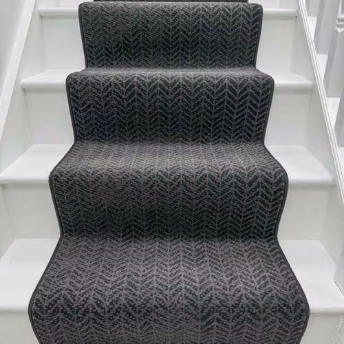 runrug Empire Stair Runner Carpet in Dark Grey, W: 60 cm, L: 480 cm – 5