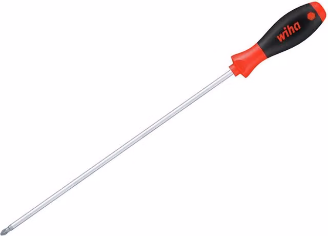 Wiha Softfinish Phillips Tip Manual Screwdriver in Red and Multicolour Chrome Vanadium Steel