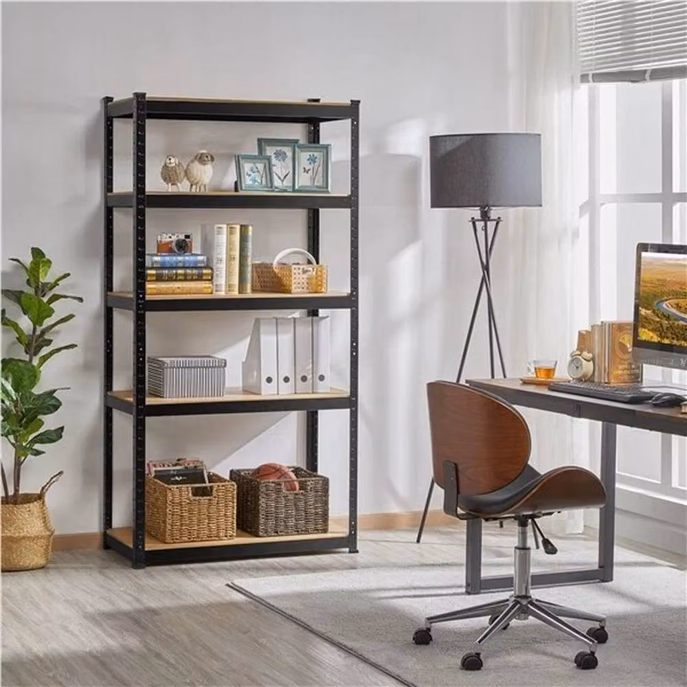 KORVIXA 5-Tier Boltless Storage Shelving Unit in Black, W/D/H: 100 x 100 x 180 cm – 3