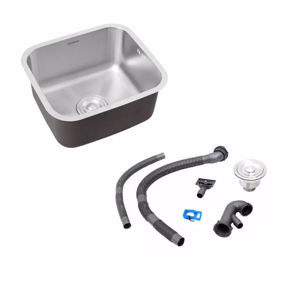 KORVIXA Stainless Steel Single Bowl Kitchen Sink, Silver, W: 70 cm, H: 65 cm – 2