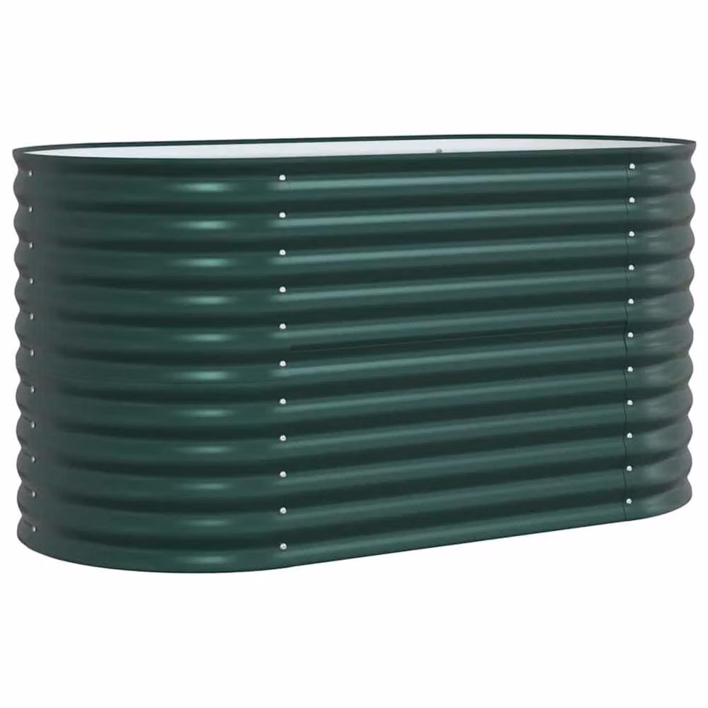 Berkfield Home Garden Green Galvanised Steel Raised Bed W/D/H: 160 x 80 x 81 cm – 3