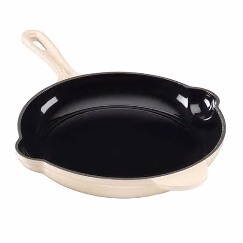 Cooks Professional Enamelled Cast Iron Frying Pan, White, 26 cm – 1