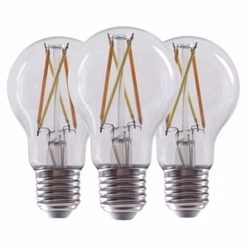 ENER-J 3 Pack Smart WiFi LED Filament A60 Vintage Bulbs, E27, 8.5W, CCT Changeable and Dimmable, Beige and Transparent, Diameter: 40 cm, Height: 25 cm – 1