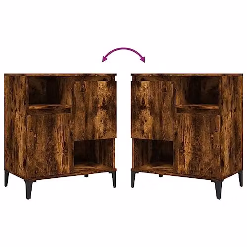 vidaXL Set of 3 Sideboards in Smoked Oak Brown, W/D/H: 60 x 35 x 70 cm – 3