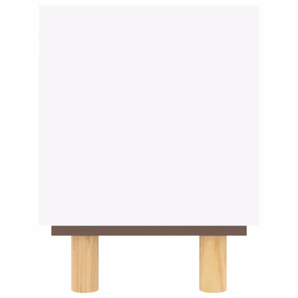 Berkfield Home White Solid Wood Pine and Natural Rattan TV Cabinet W/D/H: 80 x 30 x 40 cm – 3