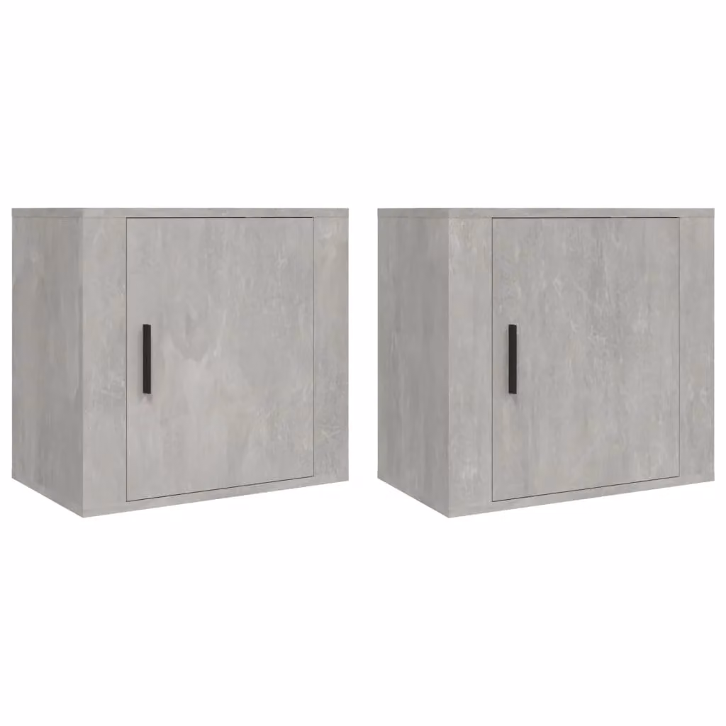 Berkfield Home Wall-mounted Bedside Cabinets, 2 Pack, Concrete Grey, W: 50 cm, D: 30 cm, H: 47 cm – 1