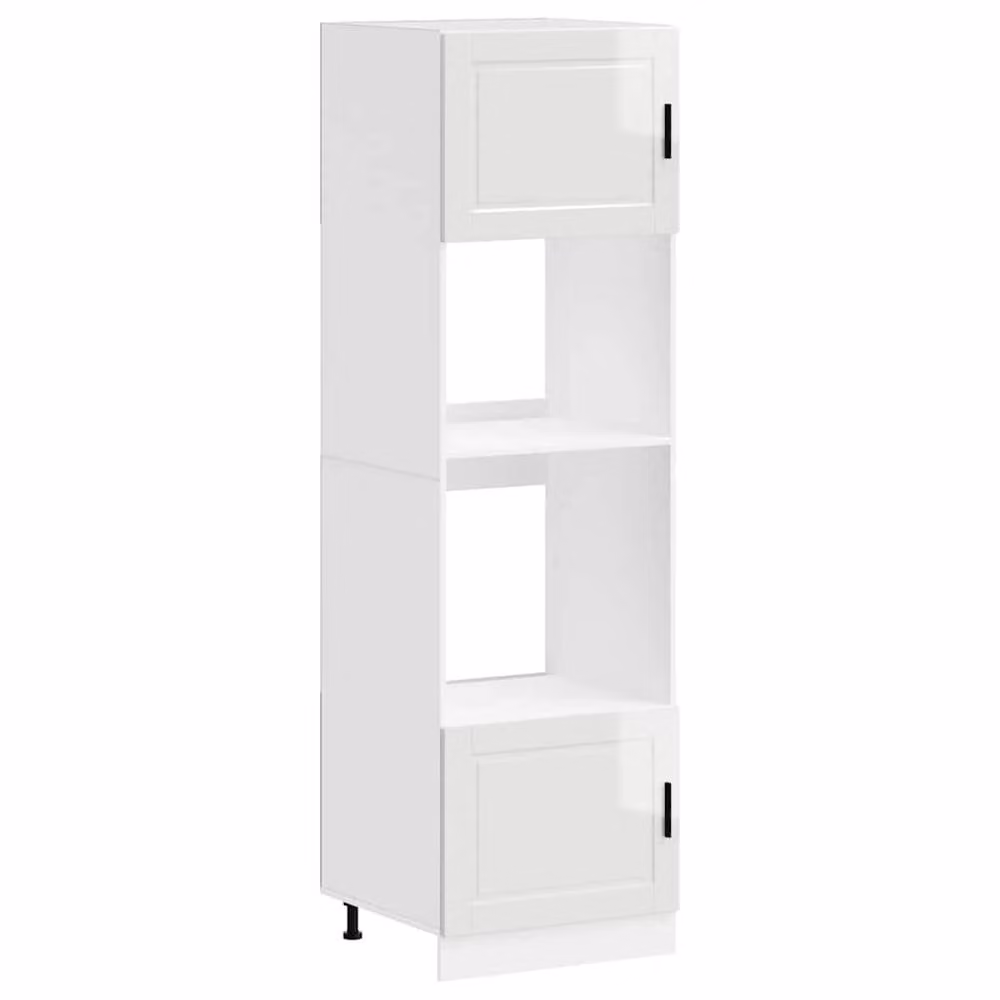 Berkfield Home Porto Gloss White Engineered Wood Oven Appliance Housing Units, 2 Pack