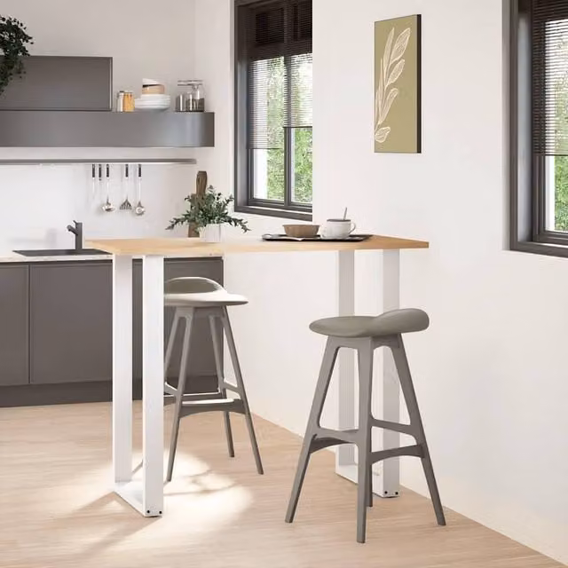 Berkfield Home U-Shaped Steel Coffee Table Legs, 2 Pieces, White, H: 60 cm, W: 60 cm