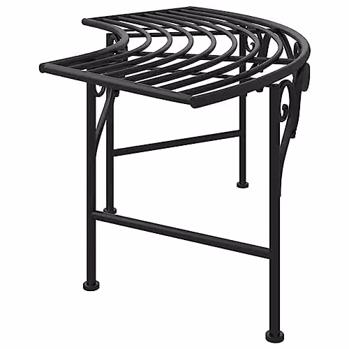 vidaXL Classic Metal Tree Bench in Black, W: 113 cm, D: 40.5 cm – 3