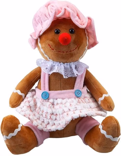 VFM e-Store Christmas Sitting Gingerbread Tabletop Decoration, Pink, W: 18 cm, H: 28 cm – 1
