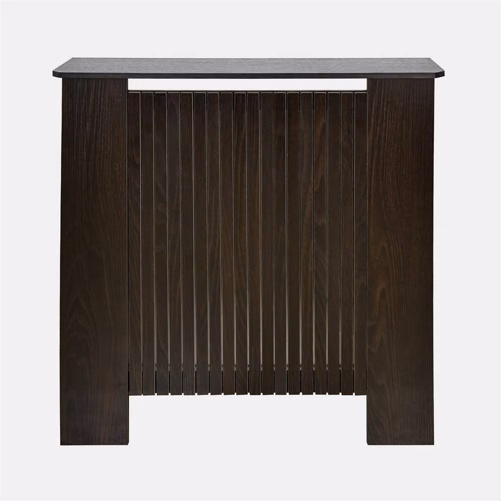 OHS Ribbed Small Radiator Cover in Dark Brown Matt Engineered Wood W/D/H: 82 x 78 x 19 cm – 3