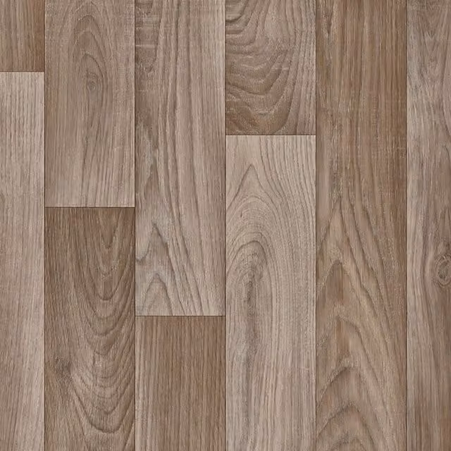 Noblesse Brown Wood Effect Cushion Backed Sheet Vinyl Flooring, Beige, W: 400 cm, L: 700 cm