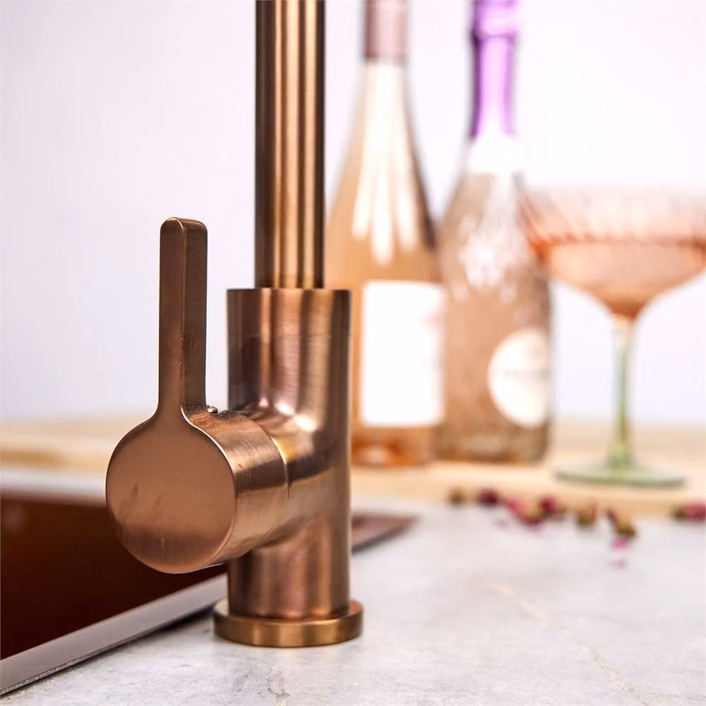 Nordara Copper Single Lever Kitchen Sink Mixer Tap with Swivel Swan Neck Spout – 4