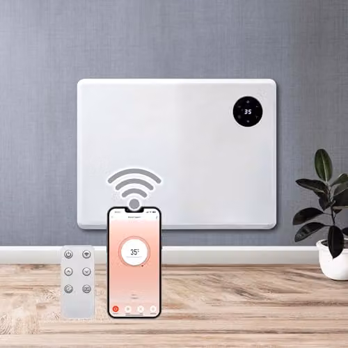 Purus 1000W WiFi Smart Electric Convector Panel Heater, White, Wall Mounted or Freestanding