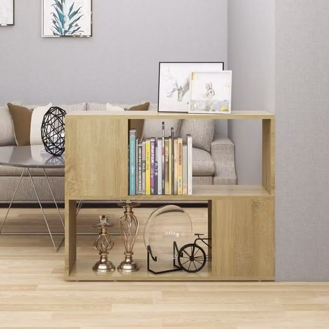 Berkfield Home Sonoma Oak TV Cabinet in Brown, W/D/H: 80 x 24 x 63 cm – 1