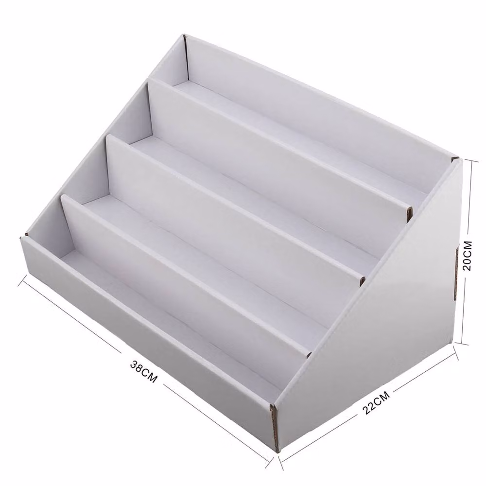 Nordara 2-Piece White 4-Tier Collapsible Cardboard Display Stands – 2