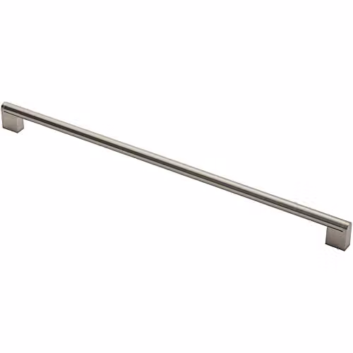 Loops Round Bar Pull Handle in Brushed Silver Stainless Steel, W: 488 mm, D: 14 mm, Fixing Centres: 448 mm