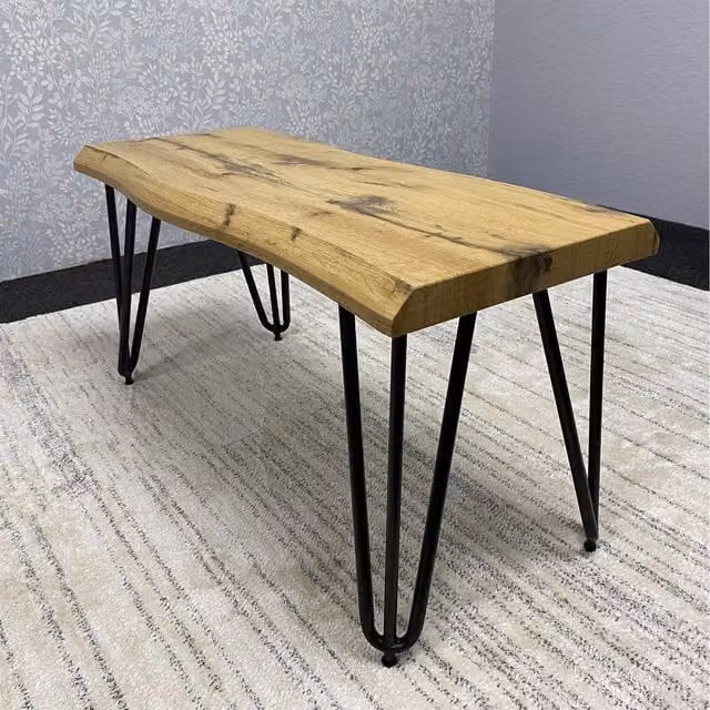 Kosy Koala Arizona Dining Bench in Brown and Black with Rustic Wood and Metal Finish