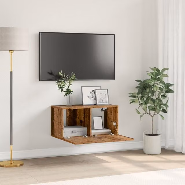 Berkfield Home Rustic Brown TV Cabinet in Old Wood Particle Board and MDF – 1