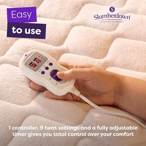 Slumberdown Luxury Electric Fleece Blanket in White, W/D: 150 x 80 cm – 6
