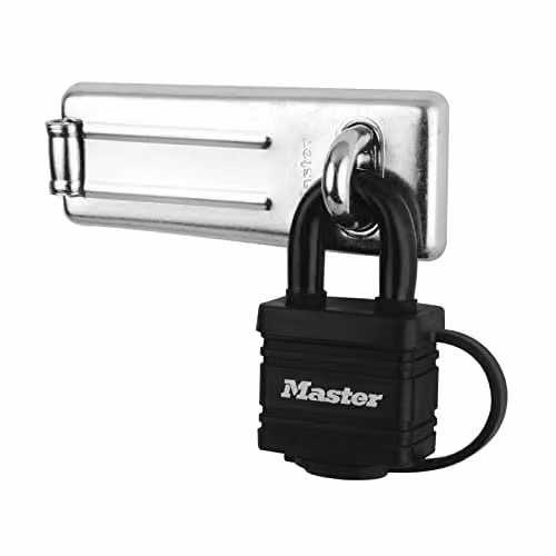 Master Lock 312EURD Laminated Padlock with Key and Thermoplastic Cover, Blue, W: 7.3 cm, D: 4 cm, H: 2.5 cm