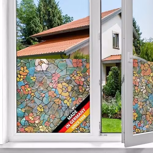 d-c-fix Venetian Gardens Privacy Window Film, Multicolour Art Nouveau Floral Design, Self-Adhesive, W: 45 cm x L: 2 m – 1