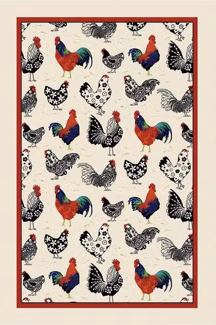 Ulster Weavers Rooster Animal Print Cotton Tea Towel in Beige and Multicolour – 1