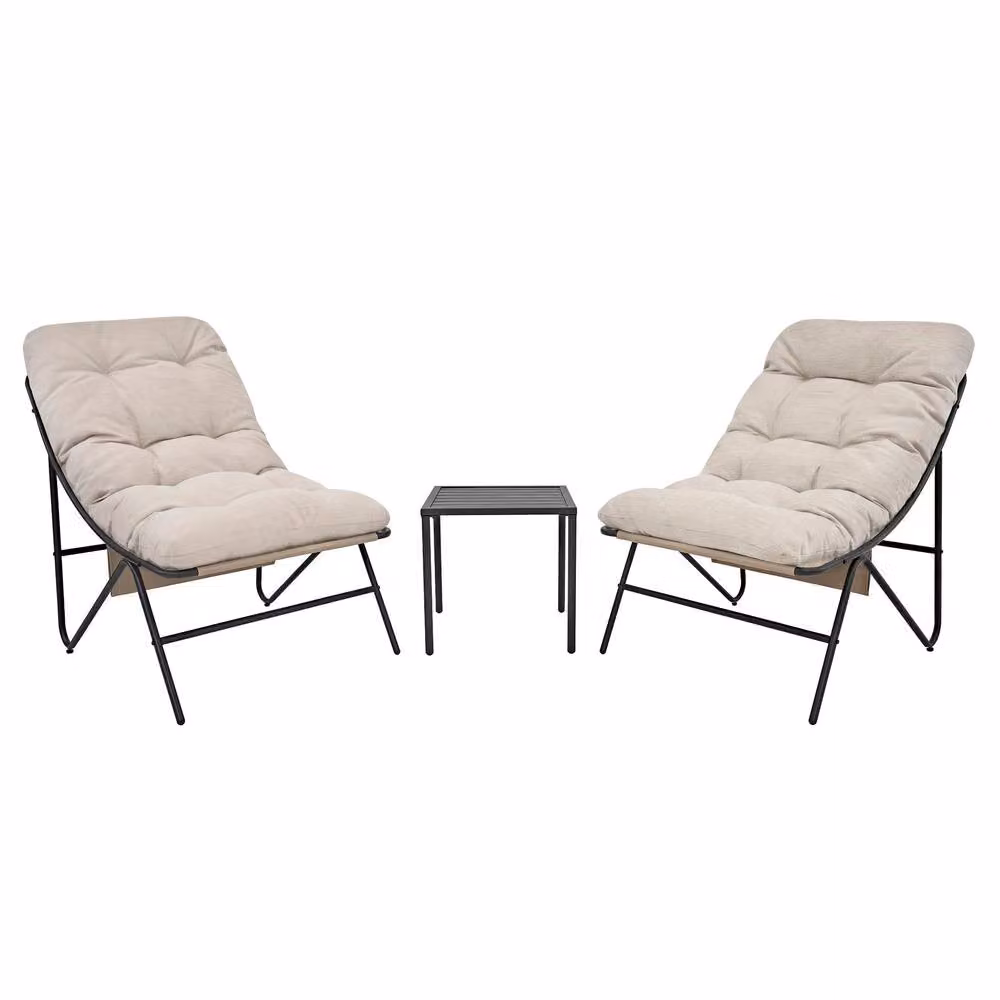 Monstershop 3 Piece Classic Metal Bistro Set in Grey – 2