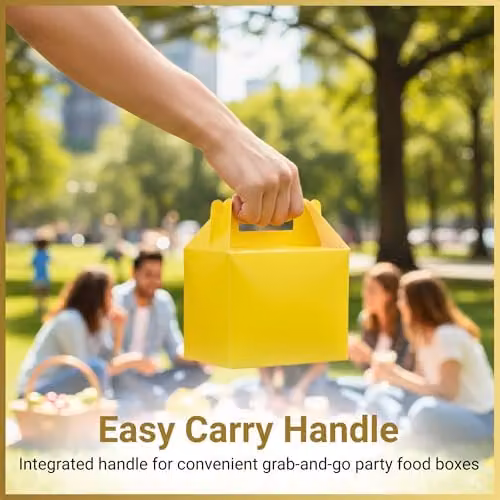 SHATCHI 20-Piece Yellow Cardboard Party Food Lunch Boxes, W/D/H: 14 x 12 x 10 cm – 4