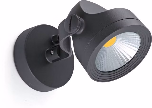 Faro Modern Adjustable LED Outdoor Wall Spotlight in Grey