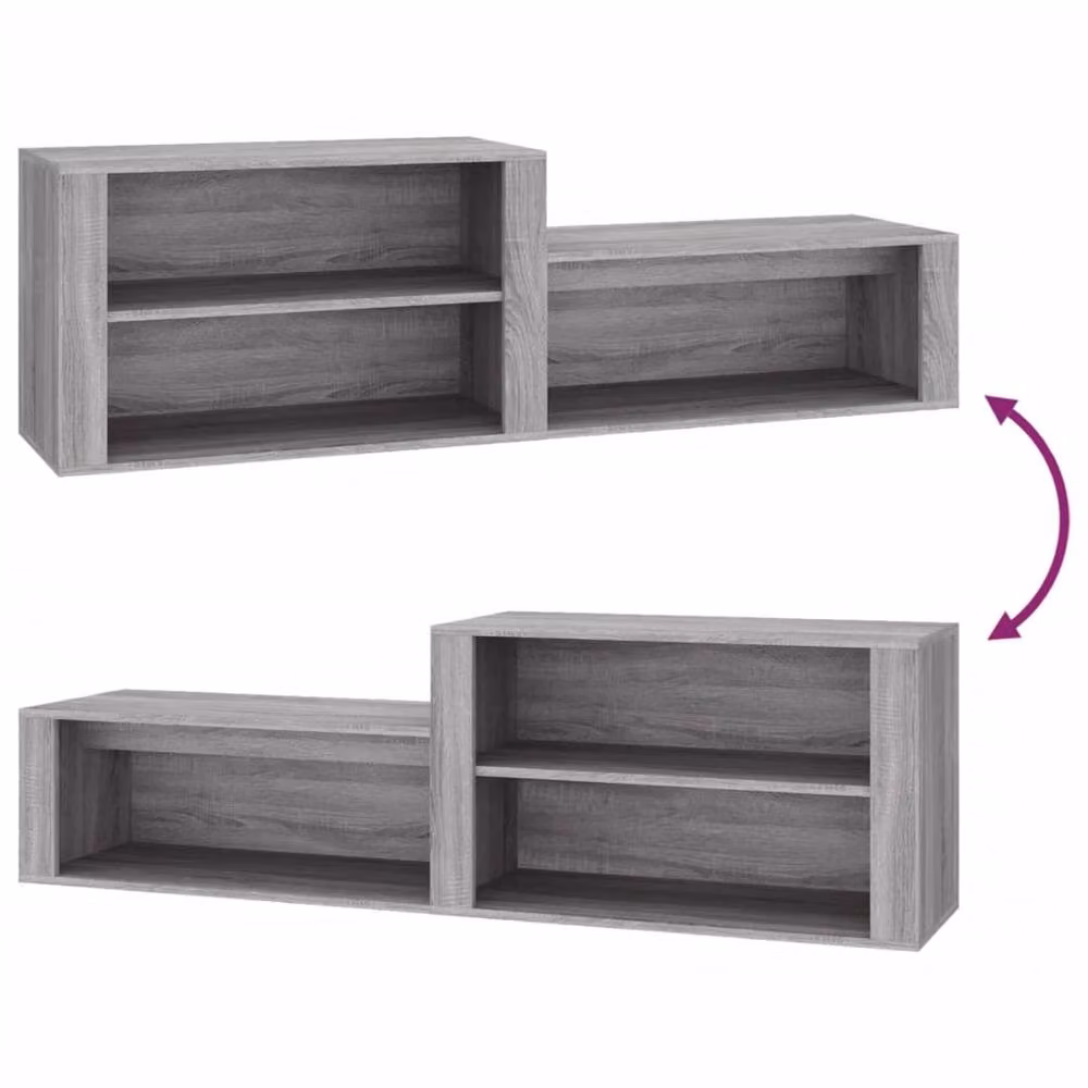 Berkfield Home Grey Sonoma Shoe Cabinet W: 150 cm, D: 35 cm, H: 45 cm – 3