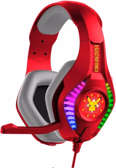 Pikachu PRO G5 Wired Over-Ear Gaming Headphones - Red