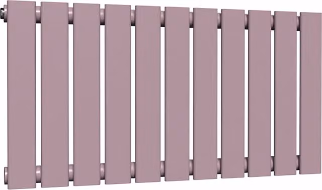 Lux Heat Flat Horizontal Single Coloured Radiator in Lavender Mist, W: 600 mm, H: 770 mm