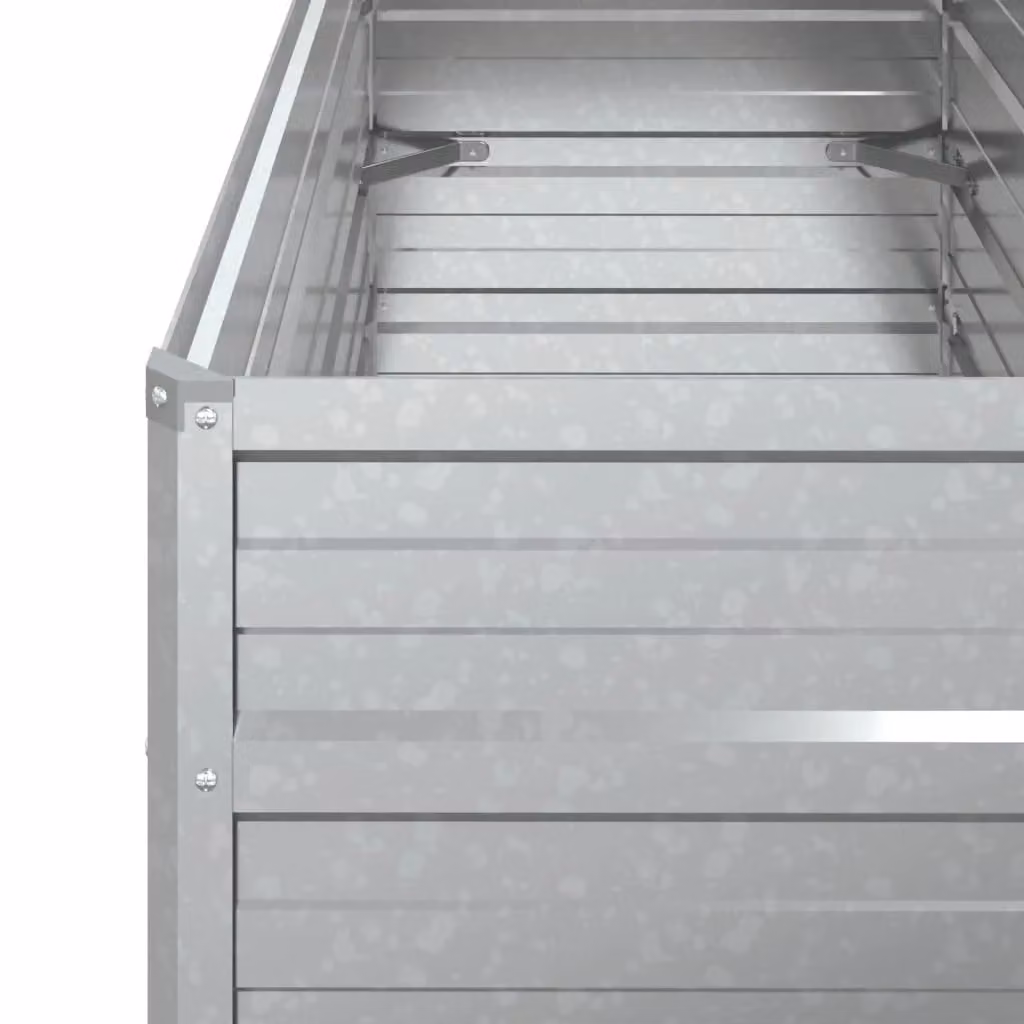 Berkfield Home Garden Galvanised Steel Raised Bed in Silver, W/D/H: 100 x 40 x 45 cm – 3