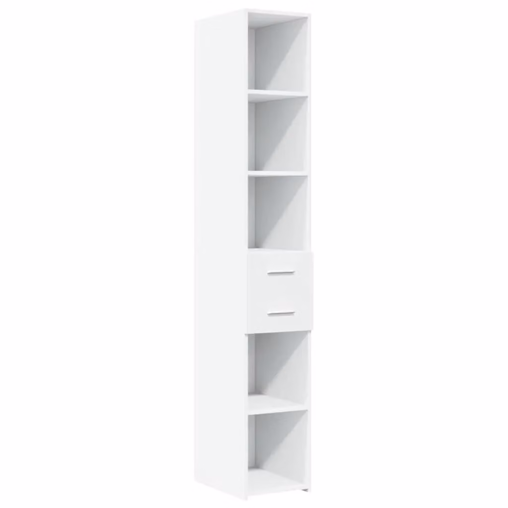 Berkfield Home Modern White Highboard in Engineered Wood, W/D/H: 30 x 42.5 x 185 cm