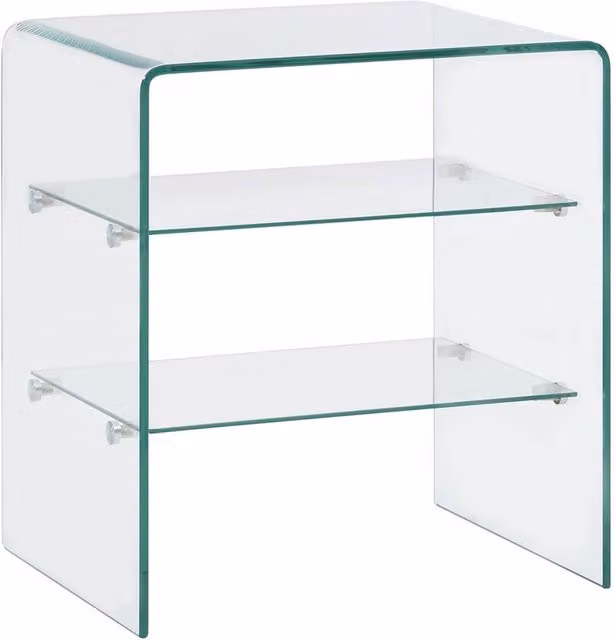 Berkfield Home Clear Tempered Glass Coffee Table, W/D/H: 50 x 40 x 56 cm