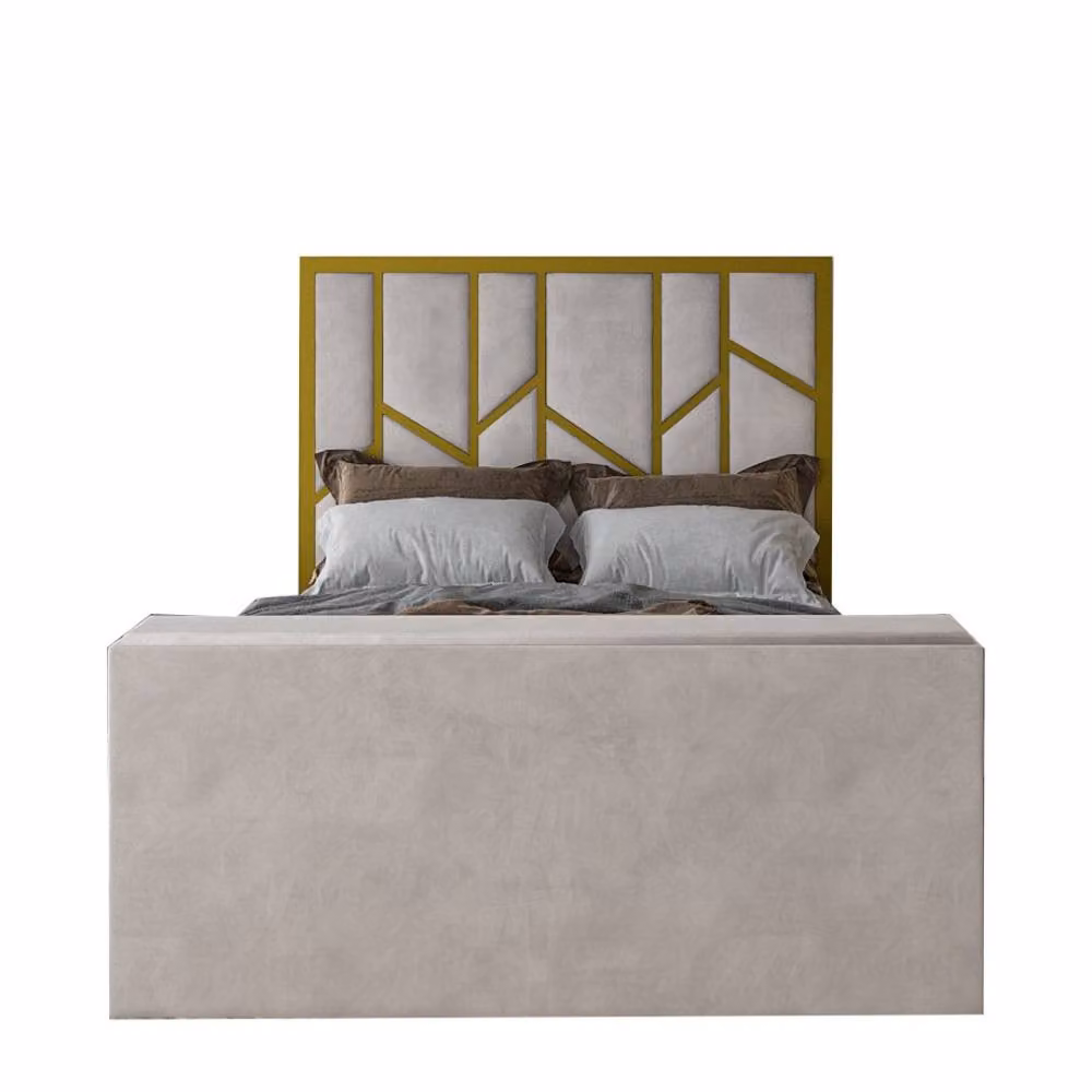 KDMD Aldfield Luxe Upholstered King Size Television Bed Frame in Gold – 2