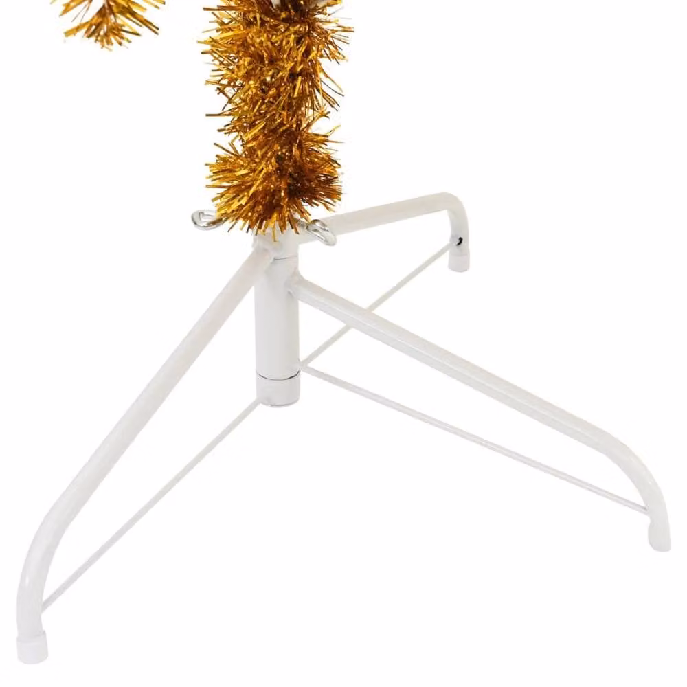 Berkfield Home Beautiful Gold Artificial Half Christmas Tree with Stand, Height: 240 cm – 2