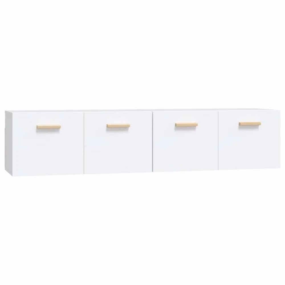 Berkfield Home Set of 2 White Wall Mounted Cabinets with Hinged Doors, W/D/H: 80 x 35 x 36.5 cm – 2