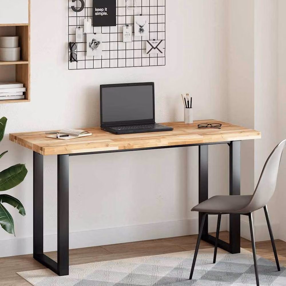 Berkfield Home Versatile Solid Wood Acacia Desk Top in Brown, W/D/H: 120 x 60 x 4 cm – 3