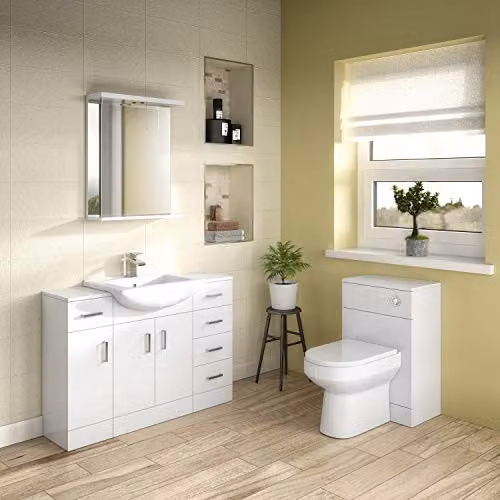 Premier PRC142 Mayford High Gloss Toilet Unit, White, W: 50 cm, D: 33 cm, H: 76.6 cm – 3