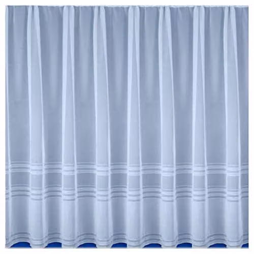 Tyrone Textiles Hudson White Striped Net Curtain, W: 200 cm, H: 114 cm