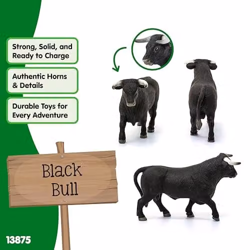 Schleich Farm World Black Bull Toy Figurine – 2