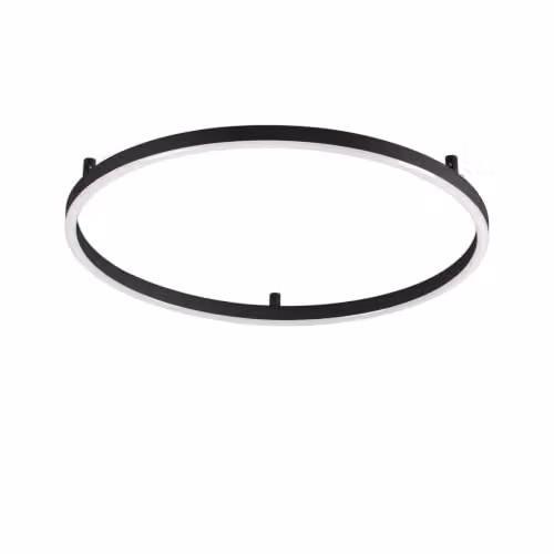 Netlighting Oracle Slim Round Integrated LED Semi Flush Ceiling Light, Black, 90cm, 4000K