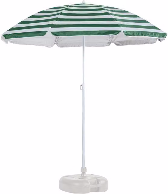 Harbour Housewares Metal Beach Parasol in Green and White Stripes